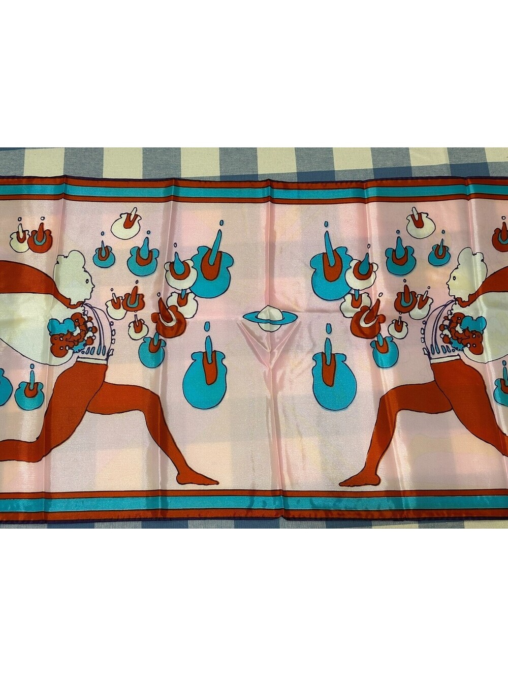 PETER MAX Vintage Graphic Psychedelic 70s Silk Scarf LONG 14.5"x 64" appx Oblong - Picture 6 of 16